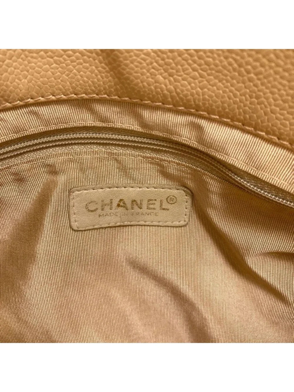 Chanel CC Logo Gold Handbag Grained Calfskin